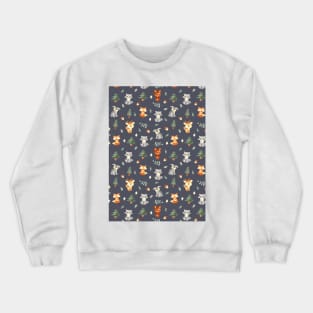 Woodland baby creatures | dark background Crewneck Sweatshirt